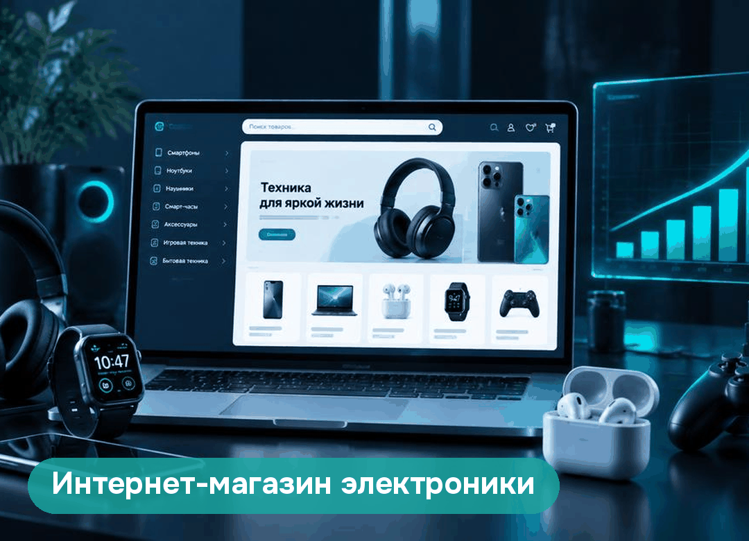 Обложка кейса: Интернет-магазин электроники: рост поискового трафика в 4,8 раза и 92% запросов в ТОП-30